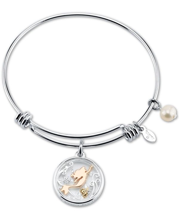 55 以上節約 ディズニー レディース ブレスレット バングル アンクレット アクセサリー Tri Tone Crystal Little Mermaid Glass Shaker Adjustable Bangle Bracelet In Stainless Steel For Unwritten Silver Plated Charms Tri Tone 宅送 Moodle Sl