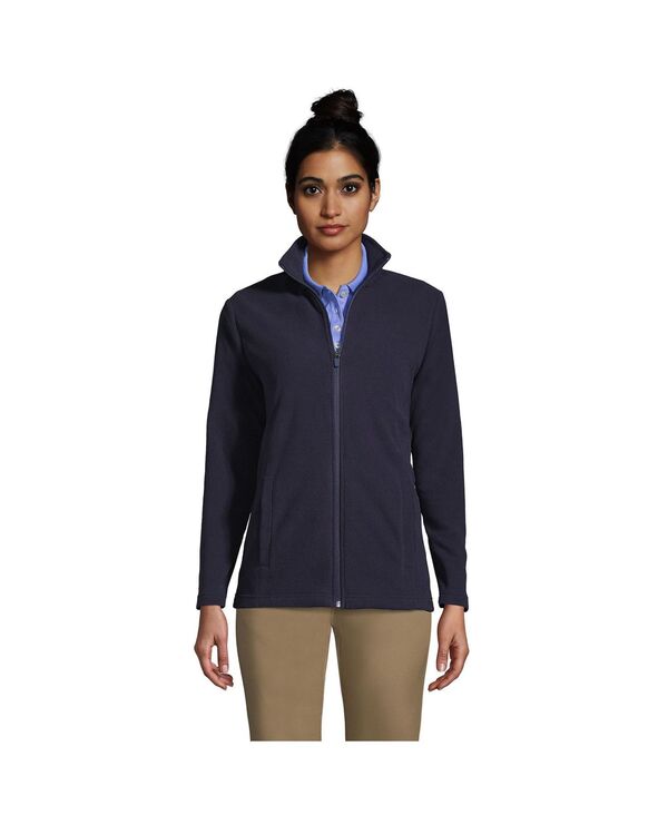 ランズエンド レディース アウター ジャケット・ブルゾン トール フリース ジャケット Lands' End Women's School Uniform Tall Thermacheck 100 Fleece Jacket True navy ネイビー｜ReVida 店