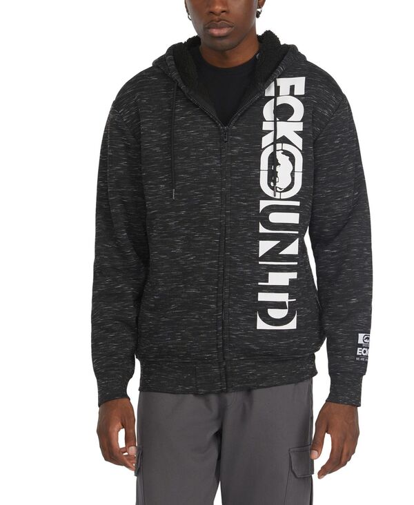 【貨物輸送無料】 山びこ メンズ パーカー・スウェット アウター Ecko Men\u0027s For The Win Pullover Hoodie Black Spacedye