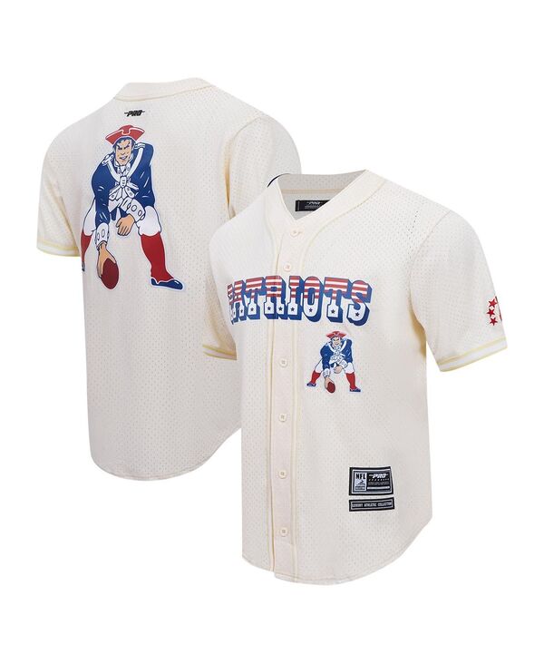 【送料無料】 プロスタンダード メンズ シャツ トップス Men's Cream New England Patriots Retro Classic Mesh Button-Up Shirt Cream