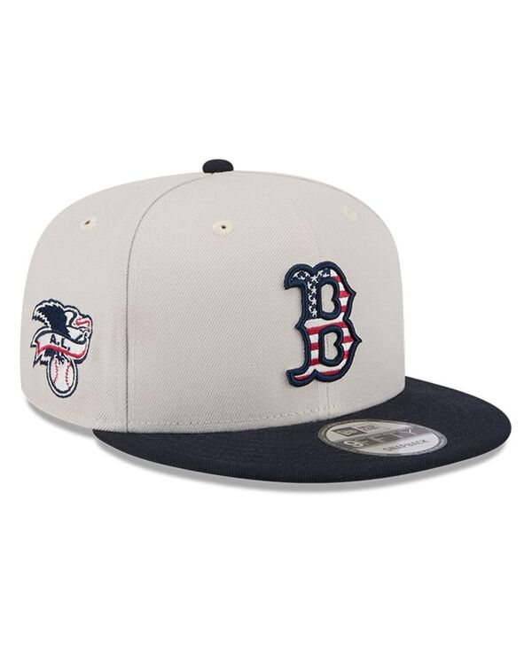 【送料無料】 ニューエラ メンズ 帽子 アクセサリー Men's Black Boston Red Sox 2024 Fourth of July 9FIFTY Snapback Hat Khaki｜ReVida 店