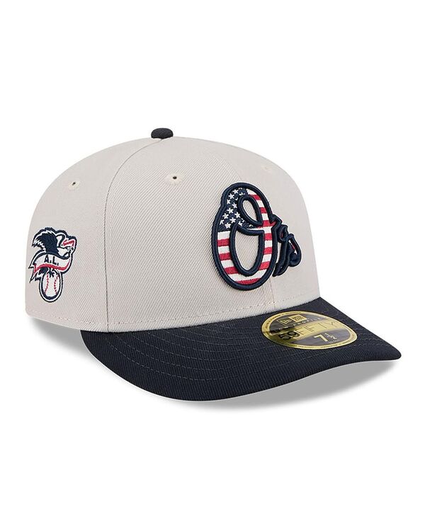 【送料無料】 ニューエラ メンズ 帽子 アクセサリー Men's Black Baltimore Orioles 2024 Fourth of July Low Profile 59FIFTY Fitted Hat Khaki|ReVida 店