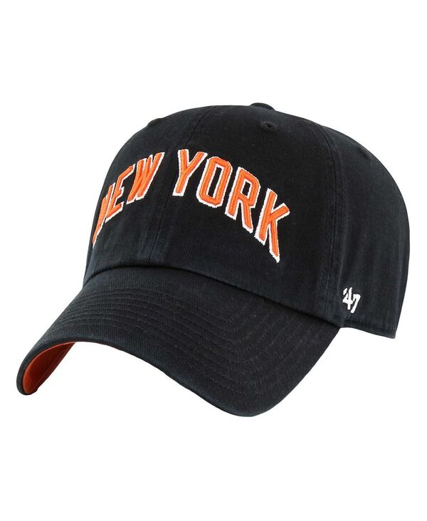 【送料無料】 47ブランド メンズ 帽子 アクセサリー Men's Black New York Knicks City Edition Clean Up Adjustable Hat Black