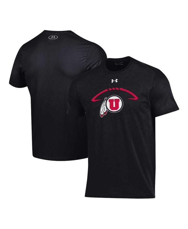 【送料無料】 アンダーアーマー メンズ Tシャツ トップス Men's Black Utah Utes Football Icon T-Shirt Black