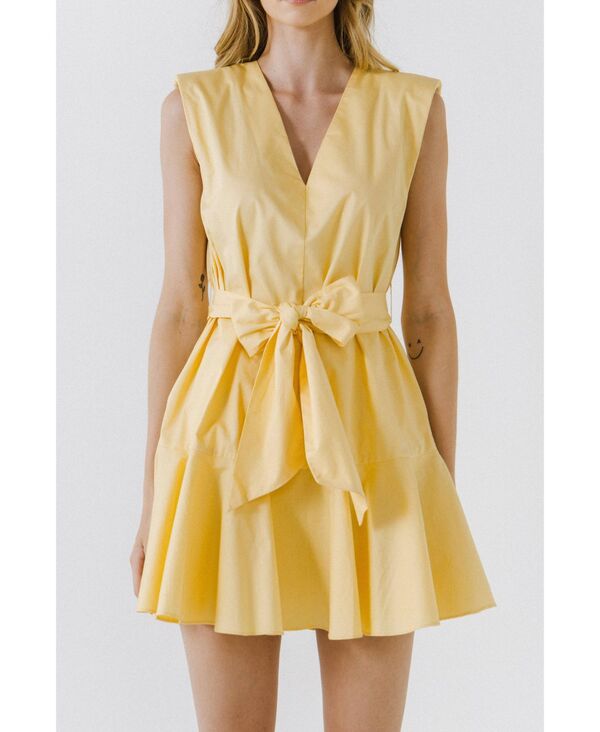 【送料無料】 エンドレスローズ レディース ワンピース トップス Women's V-neckline Sleeveless Mini Dress Yellow｜ReVida 店 15,606円