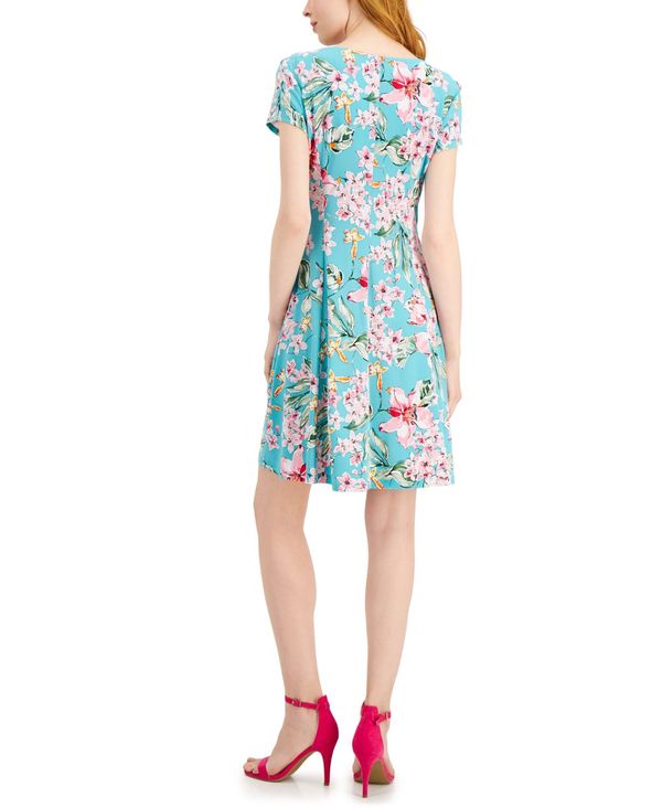 楽天ランキング1位 楽天市場 コネクテッド レディース ワンピース トップス Petite Floral Print V Neck Dress Aqua Revida 楽天市場店 100 の保証 Namaodelivery Com Br