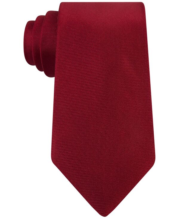 カルバンクライン メンズ アクセサリー ネクタイ Calvin Klein Men's Silver Spun Solid Slim Tie Red レッド