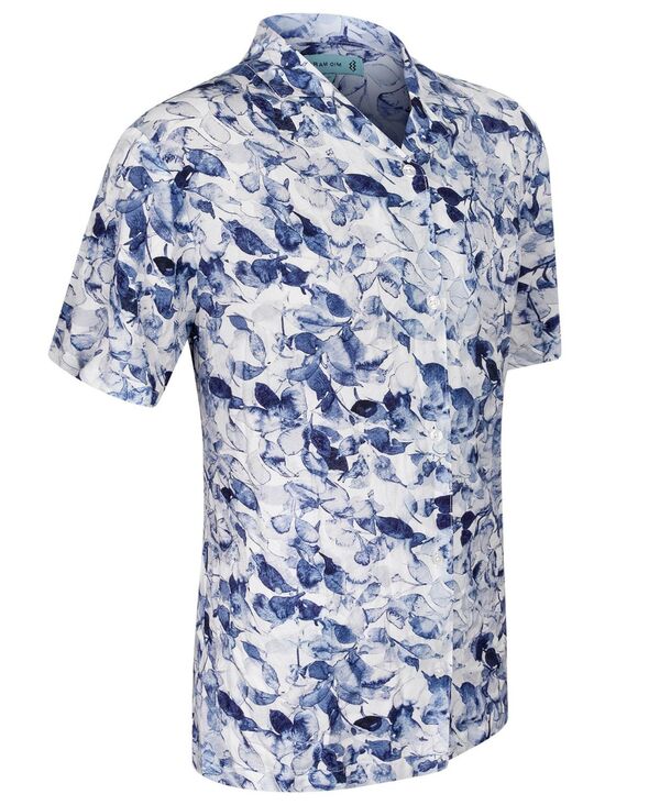 ミオマリオ メンズ トップス シャツ ダウン Mio Marino Mens Casual Button-Down Hawaiian Shirt - Short Sleeve Anchorage indigo インディゴ