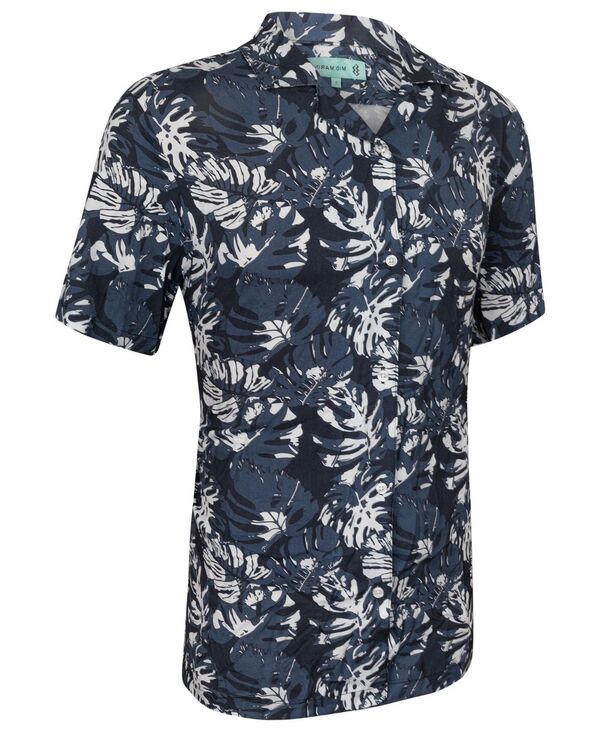 ミオマリオ メンズ トップス シャツ ダウン Mio Marino Mens Casual Button-Down Hawaiian Shirt - Short Sleeve Caribbean navy ネイビー|ReVida 店