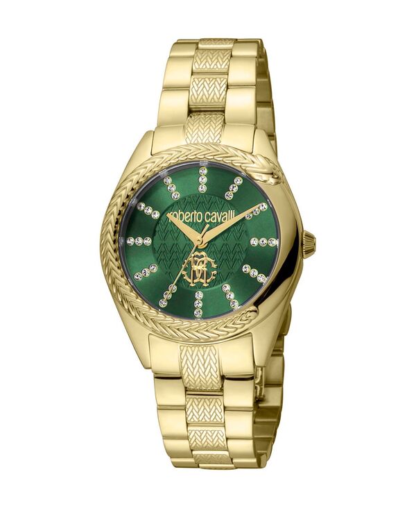 ロベルトカヴァリ レディース アクセサリー 腕時計 Tシャツ Roberto Cavalli Women's Quartz Gold-tone Stainless Steel Watch 32mm Gold ゴールド