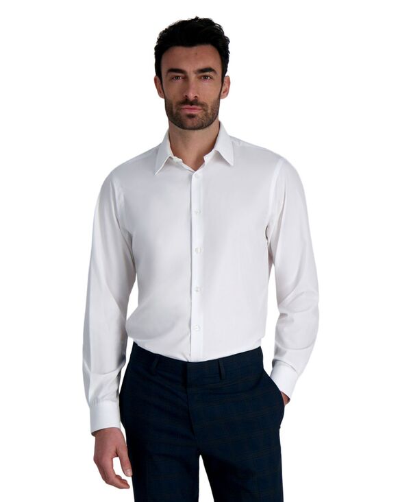 ハガー メンズ トップス シャツ Haggar Men's Classic-Fit Smart Wash Dress Shirt White Solid ホワイト