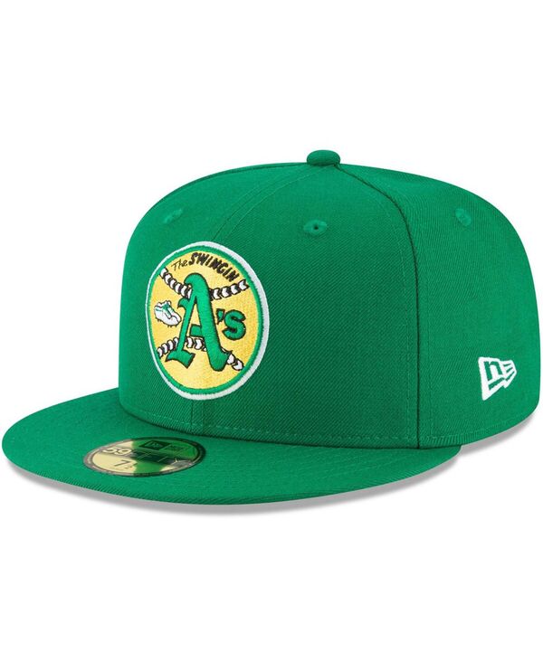 ニューエラ メンズ アクセサリー 帽子 ウール New Era Men's Green Oakland Athletics Cooperstown Collection Wool 59FIFTY Fitted Hat Green グリーン|ReVida 店