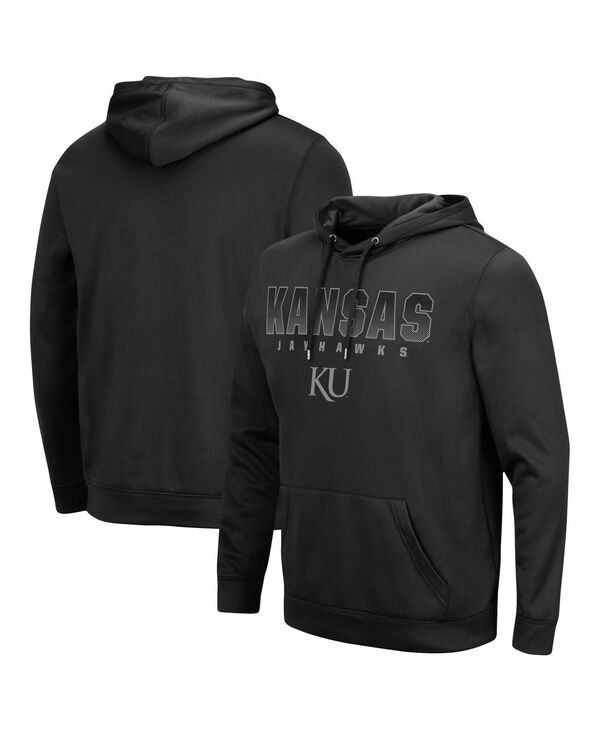 コロシアム メンズ アウター パーカー・スウェット パーカー Colosseum Men's Black Kansas Jayhawks Blackout 3.0 Pullover Hoodie Black ブラック