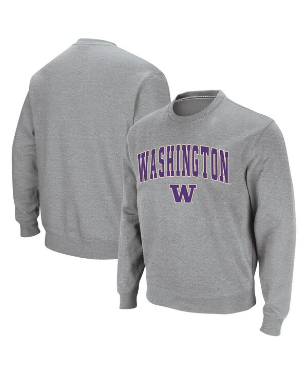 コロシアム メンズ アウター パーカー・スウェット クルーネック スウェット シャツ ロゴ Colosseum Men's Washington Huskies Arch & Logo Crew Neck Sweatshirt Heather Gray グレー