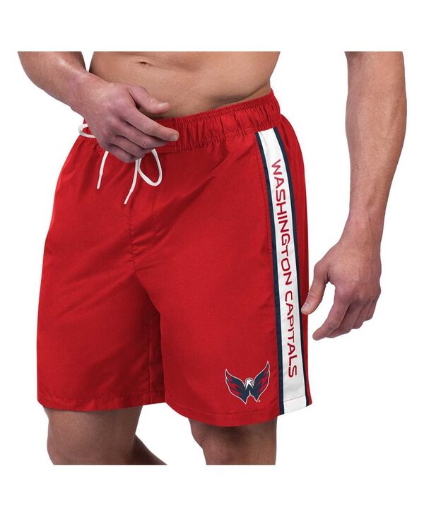 カール バンクス メンズ 水着 ハーフパンツ・ショーツ キャップ G-III Sports by Carl Banks Men's Red Washington Capitals Streamline Volley Swim Trunks Red レッド
