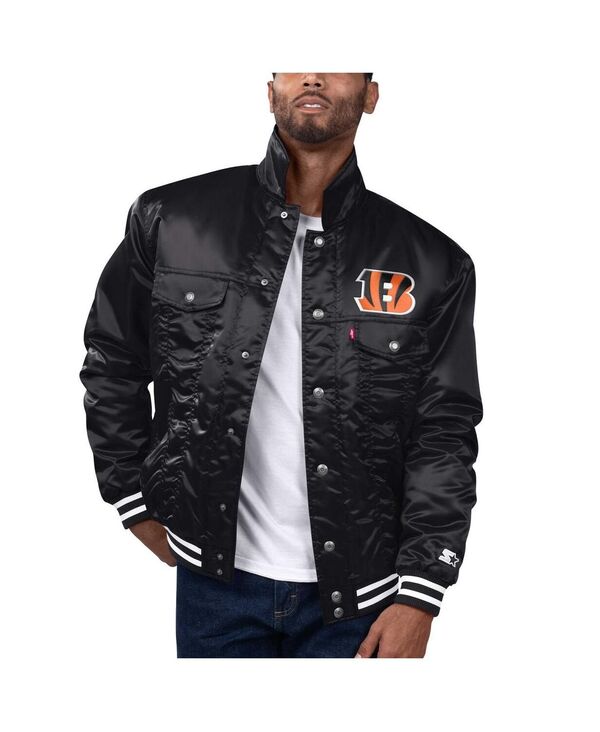 リーバイス メンズ アウター ジャケット・ブルゾン ジャケット Levi's Levi ’ s x Starter Men's Black Cincinnati Bengals Silver Tab Trucker Full-Snap Jacket Black ブラック 35,620円