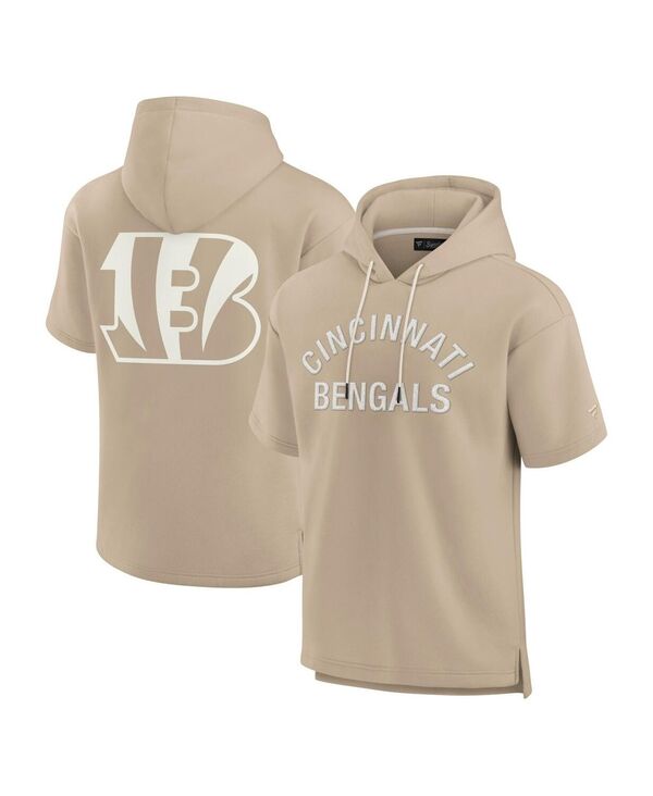 ファナティクス メンズ アウター パーカー・スウェット フリース パーカー Fanatics Men's and Women's Khaki Cincinnati Bengals Elements Super Soft Fleece Short Sleeve Pullover Hoodie Khaki カーキ