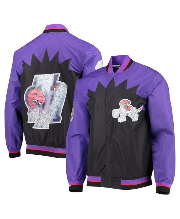 ミッチェル&ネス メンズ アウター ジャケット・ブルゾン ジャケット Mitchell & Ness Men's Toronto Raptors Black Hardwood Classics 75th Anniversary Authentic Warmup Full-Snap Jacket Black ブラック
