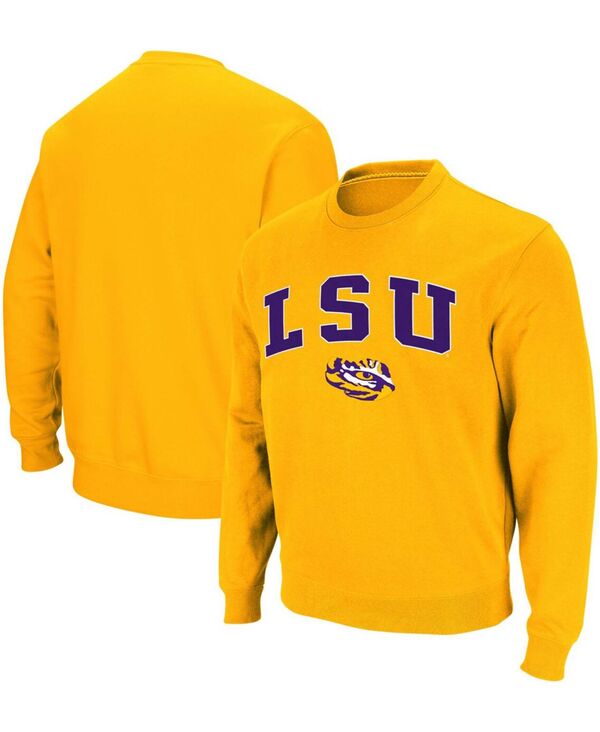 コロシアム メンズ アウター パーカー・スウェット クルーネック スウェット シャツ ロゴ Colosseum Men's LSU Tigers Arch & Logo Crew Neck Sweatshirt Gold-Tone ゴールド