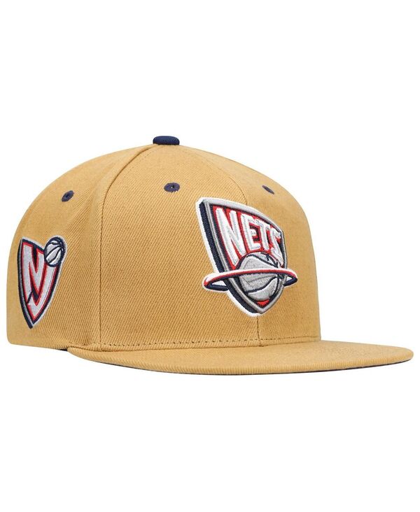 ミッチェル&ネス メンズ アクセサリー 帽子 ジャージー Mitchell & Ness Men's Tan New Jersey Nets Hardwood Classics Wheat Snapback Hat Tan タン|ReVida 店
