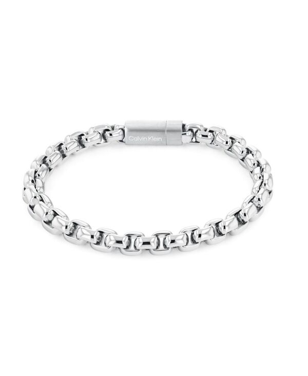カルバンクライン メンズ アクセサリー ブレスレット・バングル・アンクレット Tシャツ Calvin Klein Men's Stainless Steel Chain Bracelet Silver-Tone シルバー