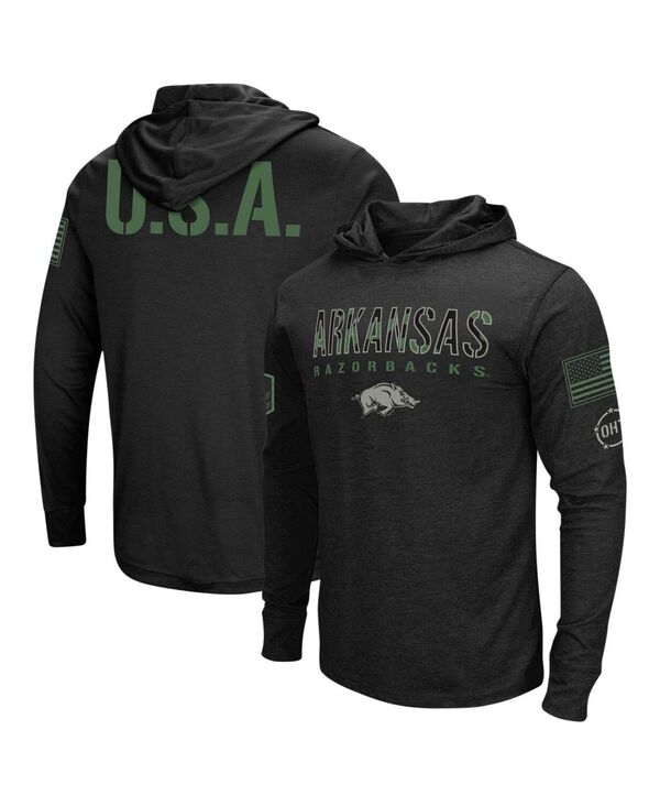 コロシアム メンズ トップス Tシャツ トール シャツ パーカー Colosseum Men's Black Arkansas Razorbacks Big and Tall OHT Military-Inspired Appreciation Tango Long Sleeve Hoodie T-shirt Black ブラック