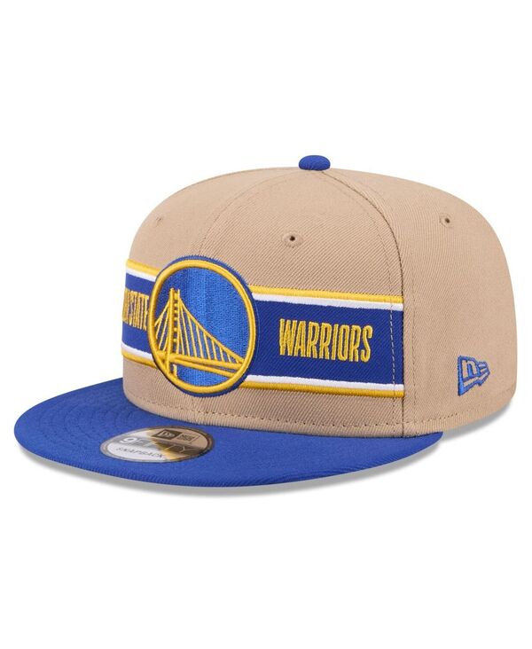 ニューエラ メンズ アクセサリー 帽子 New Era Men's Tan/Royal Golden State Warriors 2024 NBA Draft 9FIFTY Snapback Hat Tan Blue ブルー