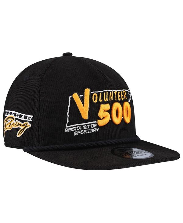 ニューエラ メンズ アクセサリー 帽子 Tシャツ New Era Men's Bristol Motor Speedway Volunteer 500 Retro Cord Golfer Adjustable Hat Black ブラック