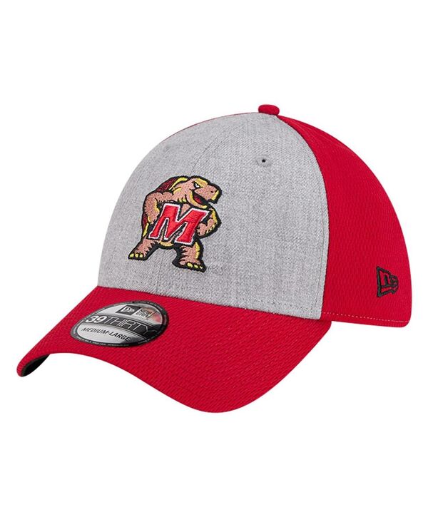 ニューエラ メンズ アクセサリー 帽子 New Era Men's Heather Gray/Red Maryland Terrapins Two-Tone 39THIRTY Flex Hat Heather Gray Red グレー｜ReVida 店