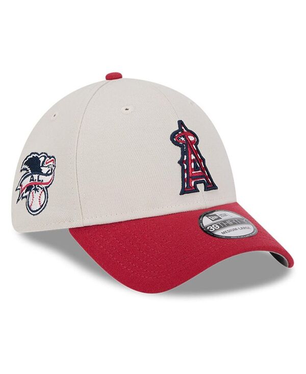 ニューエラ メンズ アクセサリー 帽子 New Era Men's Red Los Angeles Angels 2024 Fourth of July 39THIRTY Flex Hat Khaki カーキ