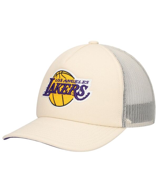 ミッチェル&ネス メンズ アクセサリー 帽子 Mitchell & Ness Men's Cream Los Angeles Lakers Trucker Adjustable Hat Cream クリーム|ReVida 店