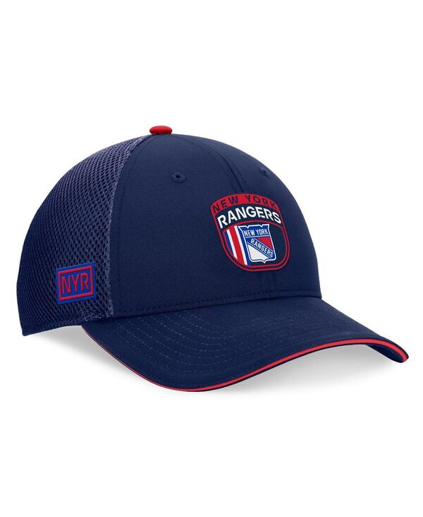 ファナティクス メンズ アクセサリー 帽子 Fanatics Men's Navy New York Rangers 2024 NHL Draft on Stage Trucker Adjustable Hat Navy Red ネイビー|ReVida 店