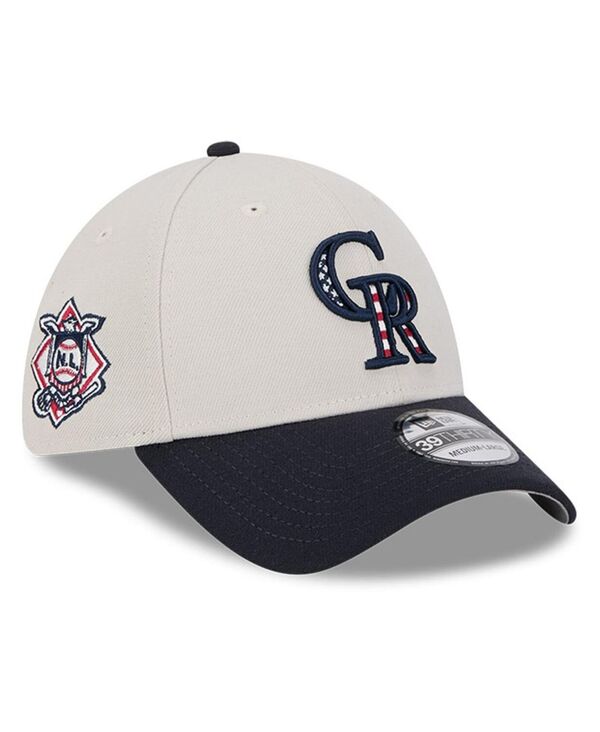ニューエラ メンズ アクセサリー 帽子 New Era Men's Black Colorado Rockies 2024 Fourth of July 39THIRTY Flex Hat Khaki カーキ 8,151円