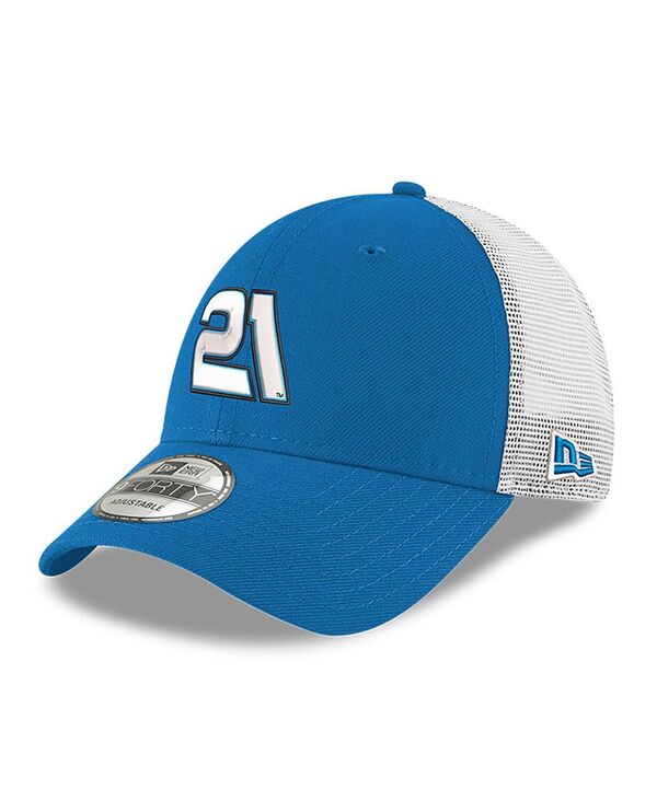 ニューエラ メンズ アクセサリー 帽子 New Era Men's Blue Austin Hill 9FORTY Trucker Adjustable Hat Blue White ホワイト