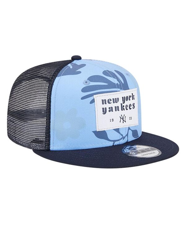 ニューエラ メンズ アクセサリー 帽子 New Era Men's Navy New York Yankees Bikini Bottom Trucker 9FIFTY Snapback Hat Navy ネイビー｜ReVida 店