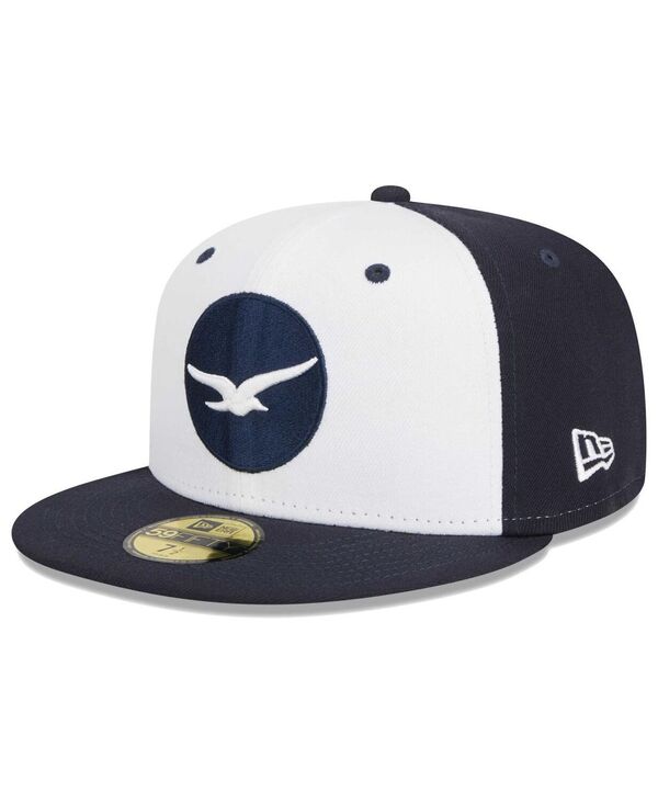 ニューエラ メンズ アクセサリー 帽子 New Era Men's White Pensacola Blue Wahoos Theme Nights Pensacola Seagulls 59FIFTY Fitted Hat White ホワイト