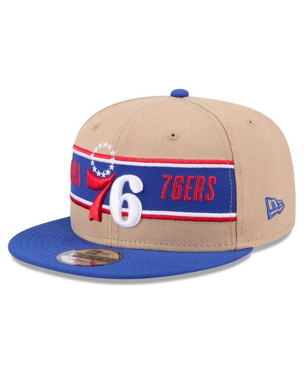 ニューエラ メンズ アクセサリー 帽子 New Era Men's Tan/Royal Philadelphia 76ers 2024 NBA Draft 9FIFTY Snapback Hat Tan Royal タン