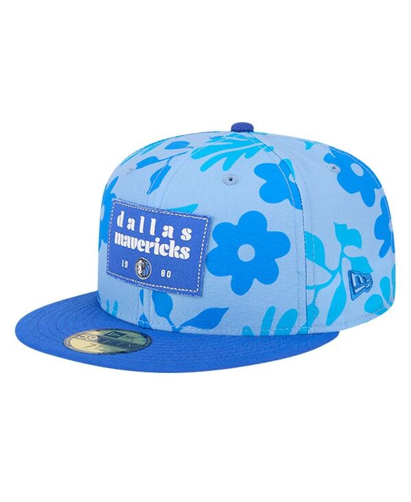 ニューエラ メンズ アクセサリー 帽子 New Era Men's Blue Dallas Mavericks Palm Fronds 2-Tone 59FIFTY Fitted Hat Blue ブルー|ReVida 店