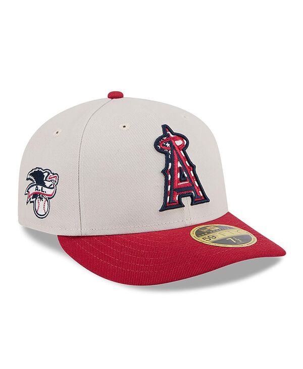 ニューエラ メンズ アクセサリー 帽子 New Era Men's Red Los Angeles Angels 2024 Fourth of July Low Profile 59FIFTY Fitted Hat Khaki カーキ|ReVida 店