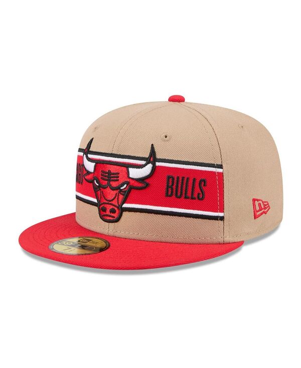 ニューエラ メンズ アクセサリー 帽子 New Era Men's Tan/Red Chicago Bulls 2024 NBA Draft 59FIFTY Fitted Hat Tan Red レッド