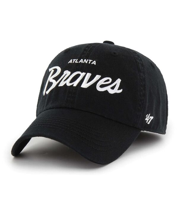 47 ブランド メンズ アクセサリー 帽子 '47 Brand Men's Black Atlanta Braves Crosstown Classic Franchise Fitted Hat Black ブラック