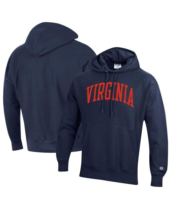 チャンピオン メンズ アウター パーカー・スウェット パーカー Champion Men's Navy Virginia Cavaliers Team Arch Reverse Weave Pullover Hoodie Navy ネイビー