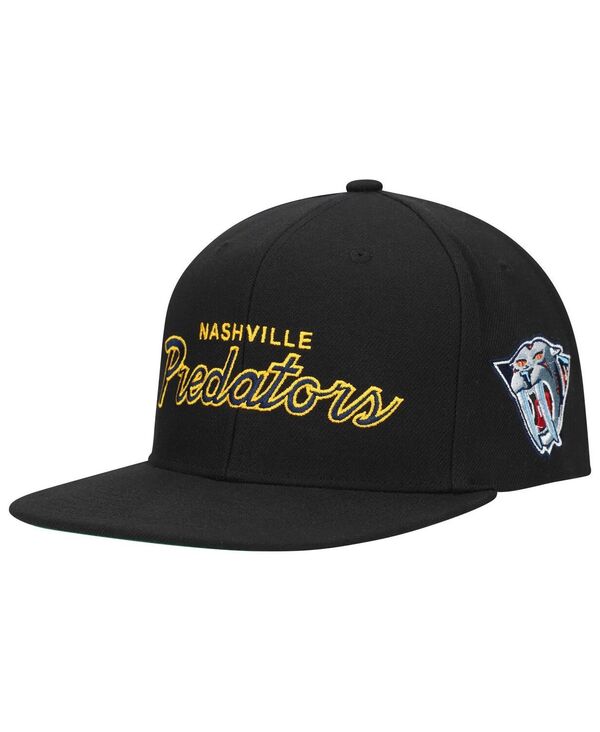 ミッチェル&ネス メンズ アクセサリー 帽子 Mitchell & Ness Men's Black Nashville Predators Core Team Script 2.0 Snapback Hat Black ブラック