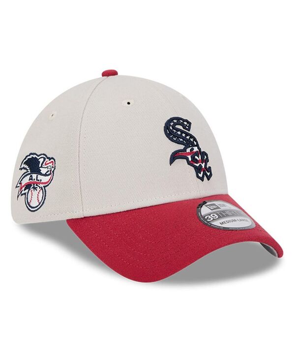 ニューエラ メンズ アクセサリー 帽子 New Era Men's Red Chicago White Sox 2024 Fourth of July 39THIRTY Flex Hat Khaki カーキ
