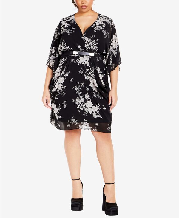 シティーシック レディース トップス ワンピース ミニワンピース プラスサイズ ミニ CITY CHIC Plus Size Bouquet Mini Dress Mini bouquet