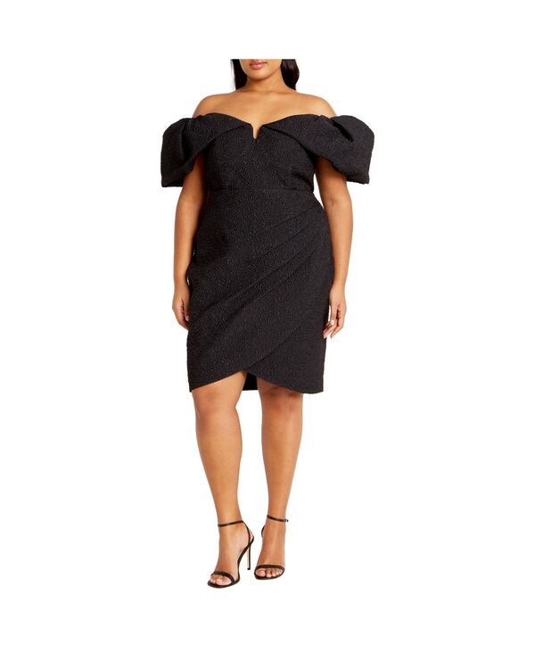 シティーシック レディース トップス ワンピース プラスサイズ CITY CHIC Plus Size Jez Dress Black ブラック