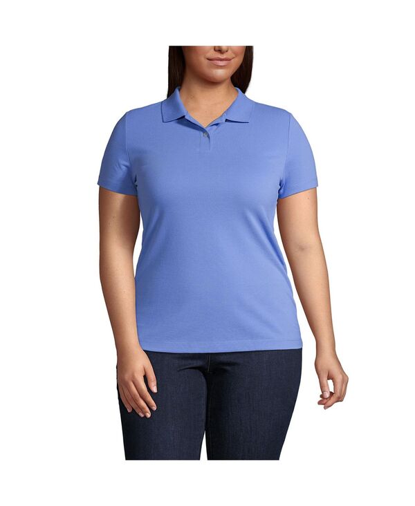 ランズエンド レディース トップス シャツ ポロシャツ プラスサイズ メッシュ Lands' End Plus Size School Uniform Short Sleeve Basic Mesh Polo Shirt True blue ブルー