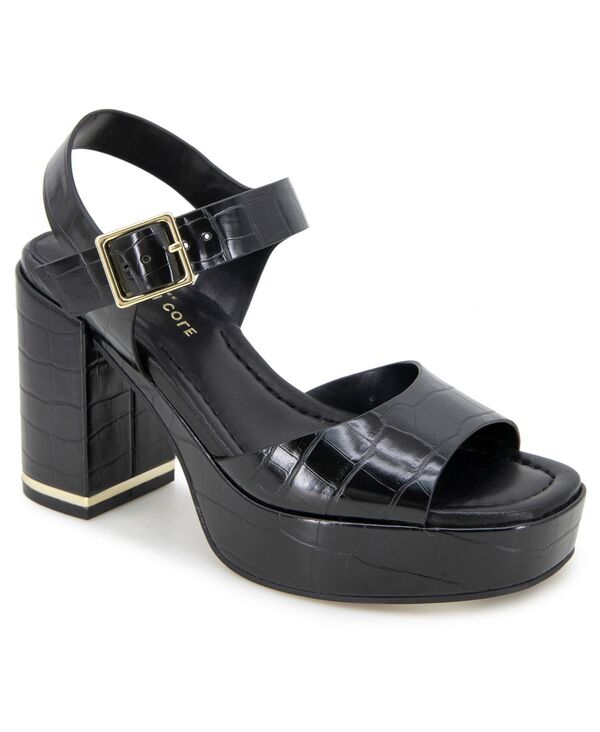 ケネスコール レディース シューズ サンダル プラットフォーム Kenneth Cole New York Women's Darla Platform Sandals Black Croco ブラック
