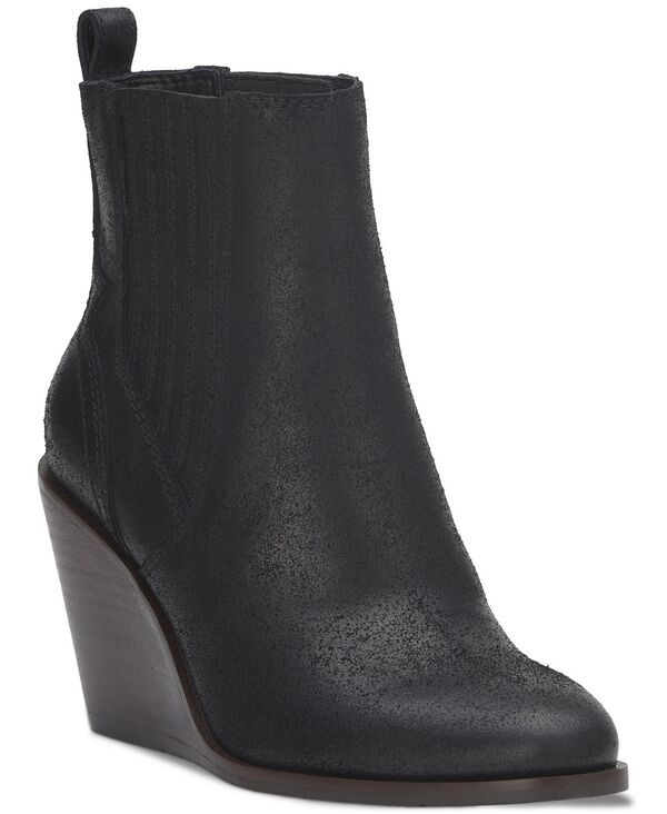 ラッキーブランド レディース シューズ ブーツ・レインブーツ Lucky Brand Women's Wilano Pull-On Wedge Booties Black/Black Suede ブラック