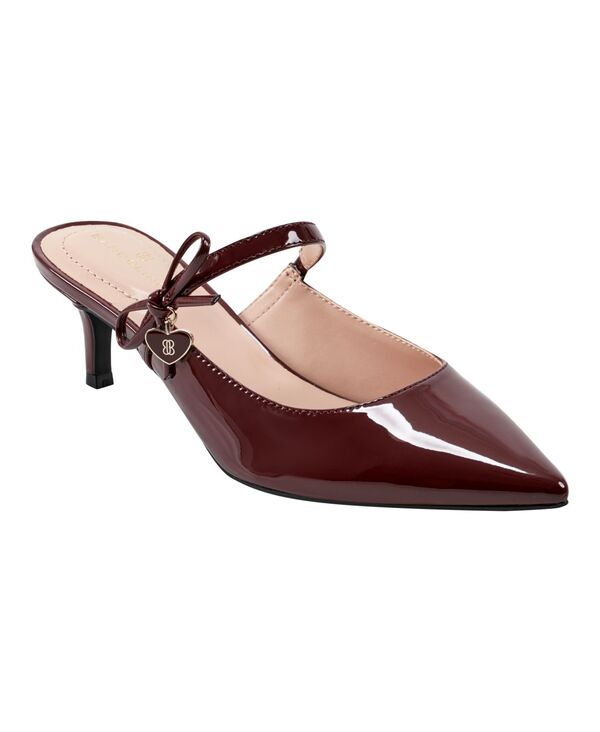 バンドリーノ レディース シューズ パンプス ヒール Bandolino Women Mayblis Kitten Heel Mary Jane Mule Pumps Dark Red Patent レッド